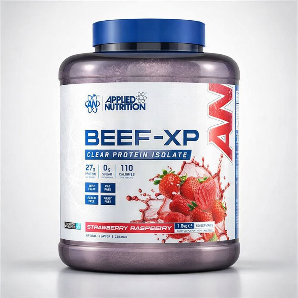 Applied Nutrition Beef Protein 1.8 кг – Клубника & Малина, Белок для Спорта и Набора Мышечной Массы