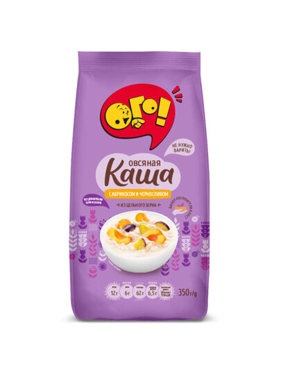 ОГО! Каша овсяная с абрикосом и черносливом 350 грамм