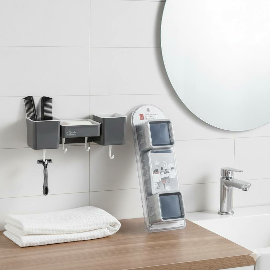 Универсальный органайзер для ванной комнаты (Мыльница и стакан)