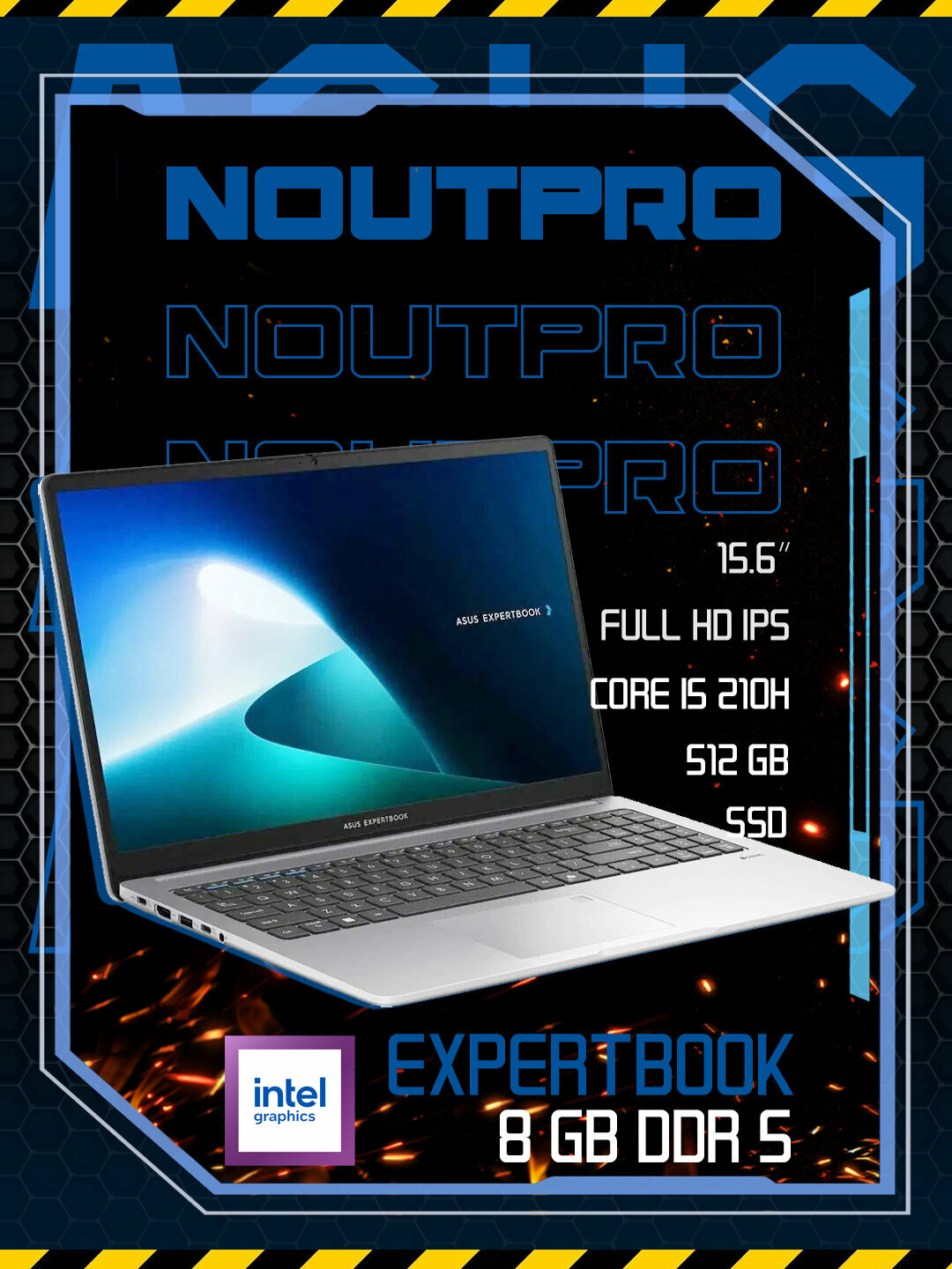 Ноутбук Asus Expertbook Core 5 210H 15.6 FHD IPS RAM 8 GB DDR5 / 512GB SSD