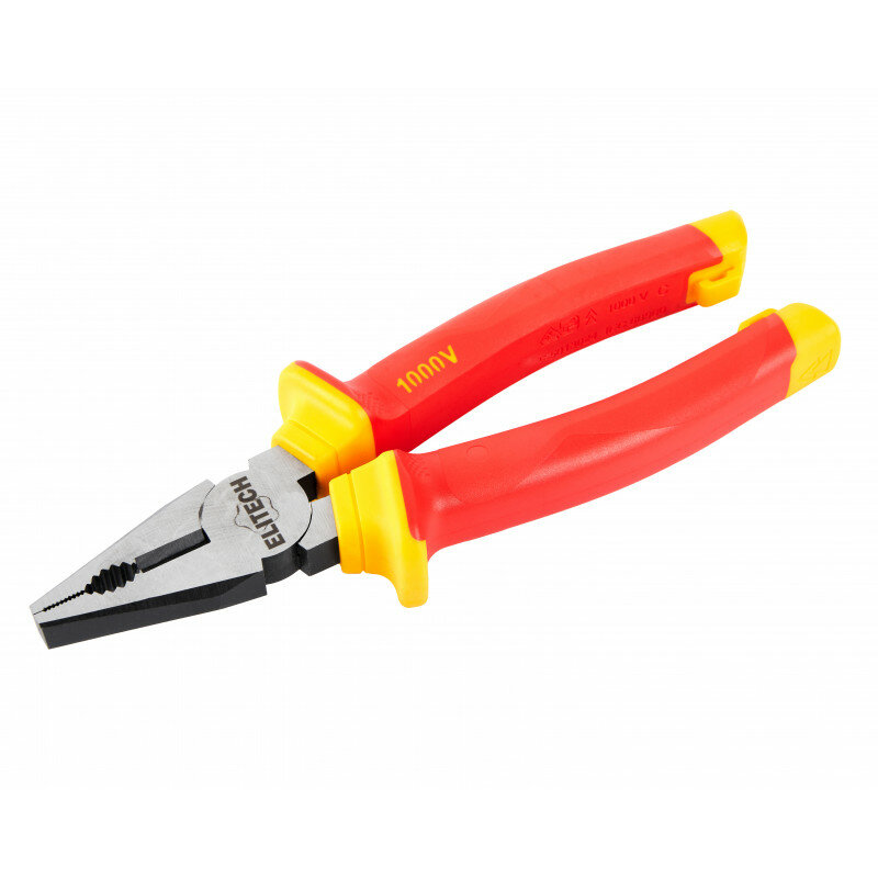 Плоскогубцы ELITECH 110403, хром-ванадиевые, диэлектрические рукоятки, 200мм — фото 1