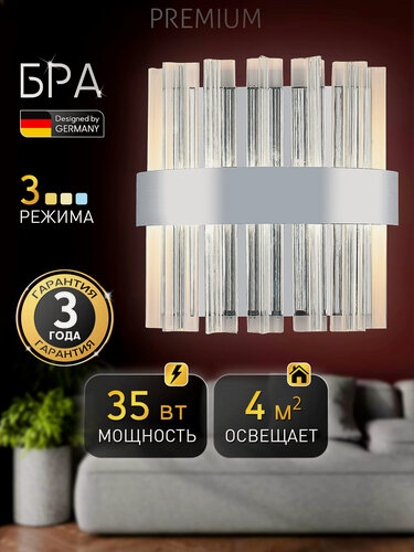 Изображение товара Бра LED Natali Kovaltseva "Нимб", настенное крепление, 30 Вт, IP20