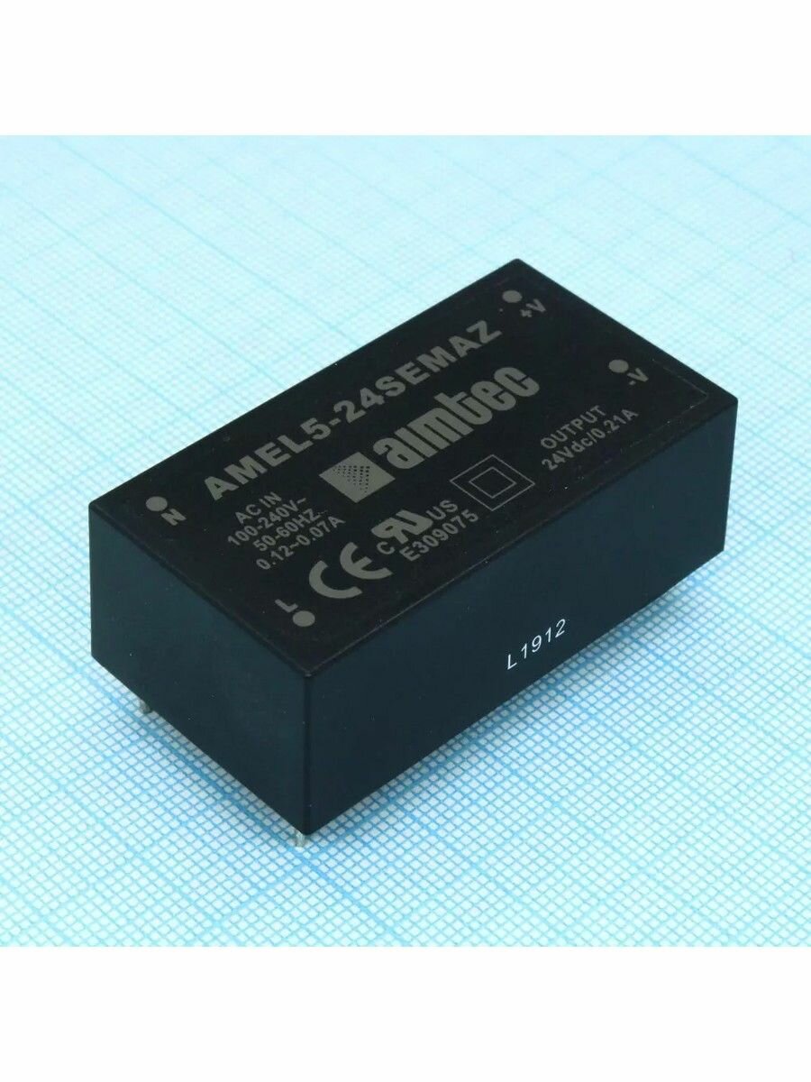 AC/DC преобразователь 5 Вт Aimtec AMEL5-24SEMAZ, выход 24В/210 мА