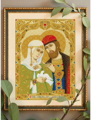 Изображение товара Набор для вышивания крестом Риолис, вышивка крестиком "Пётр и Феврония", 30*40 см, 2025
