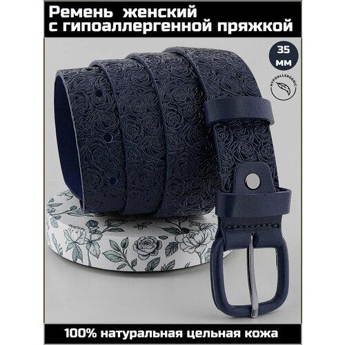 фото Ремень aksybelt для женщин, размер 105, синий роза