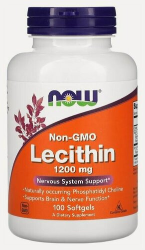 Изображение товара NOW Lecithin 1200 mg 100 softgel / Нау Лецитин 1200 мг 100 софтгель