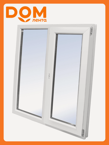 Изображение товара Окно ПВХ двухстворчатое 1200x1200 мм глухое/поворотно-откидное правое