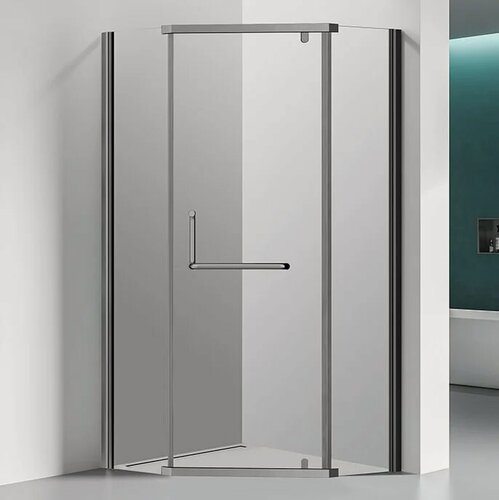 Изображение товара Душевой уголок Veconi Rovigo RV-36GR без поддона, стеклянный, 90x90, с распашными дверями, пятиугольный, итальянский