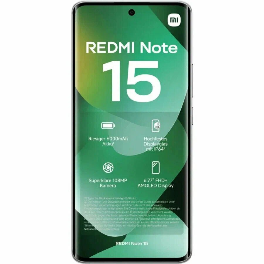 Смартфон Xiaomi Redmi Note 15 8/256Gb Green (зеленый) NFC DualnanoSIM (EU)
