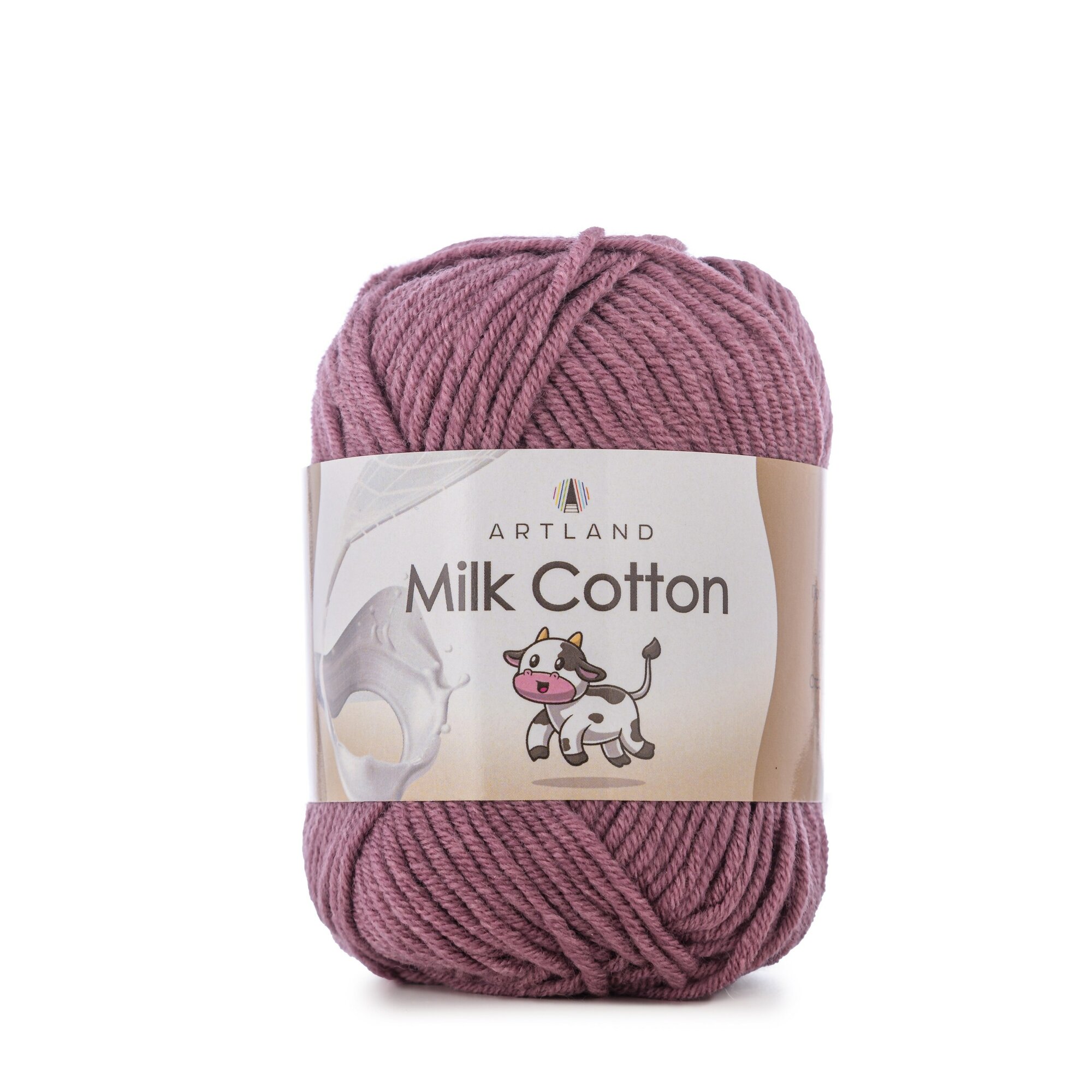 Пряжа для вязания Artland Milk Cotton 2 мотка (100 м, 50 гр), цвет 68 Сухая роза