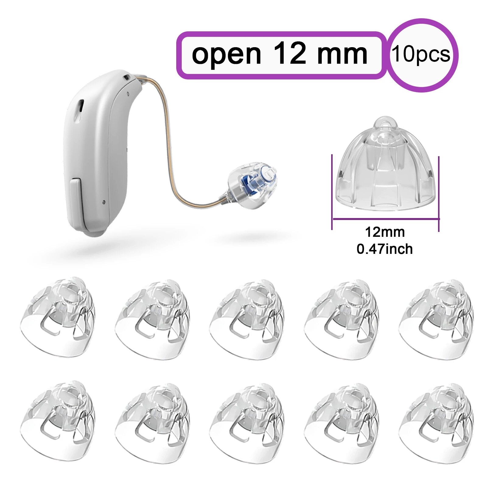 Насадки для слуховых аппаратов Oticon Minifit Open 12mm
