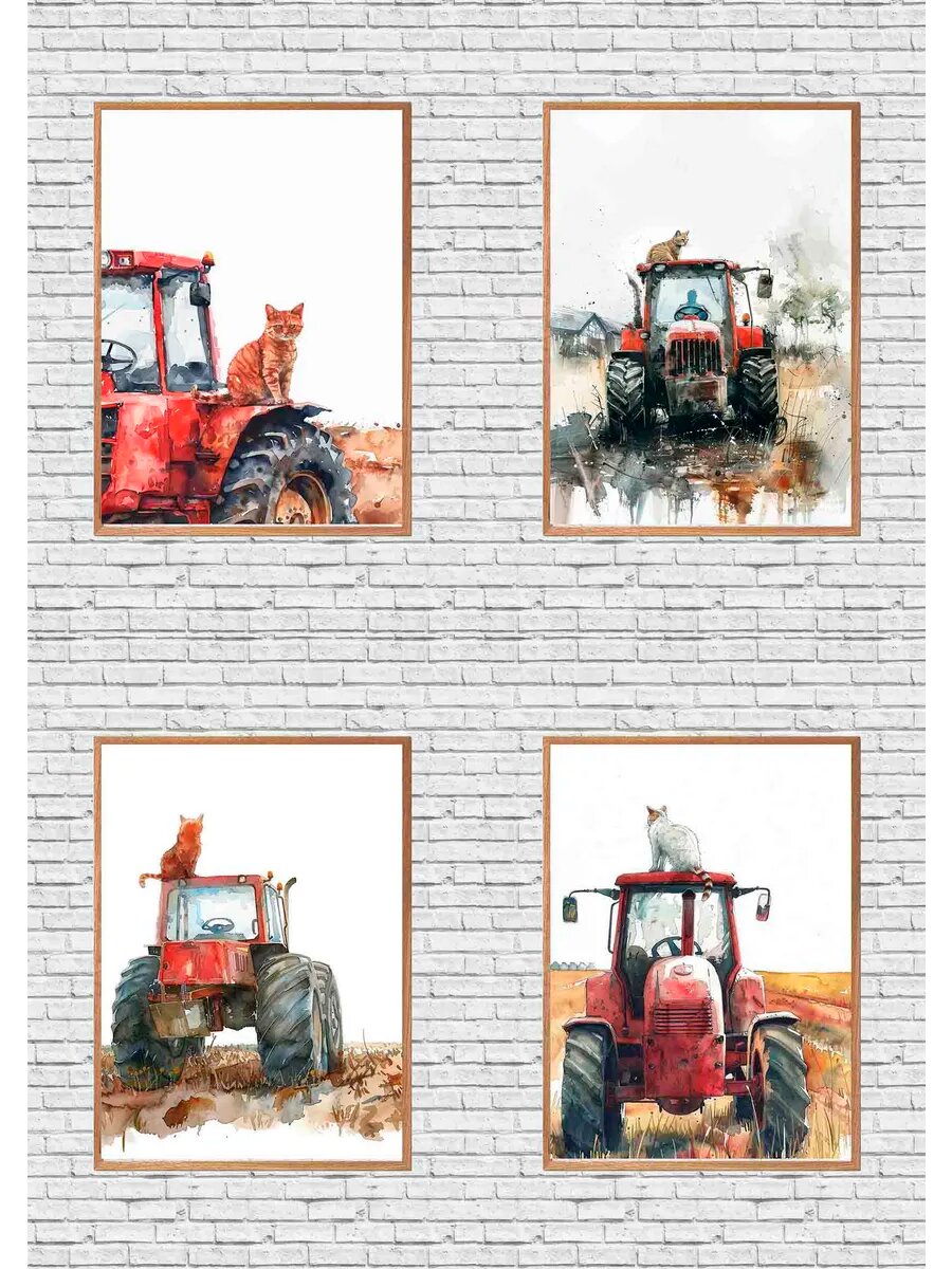 Сингапурский кошачий фермер, 4 Плаката, 30x21см
