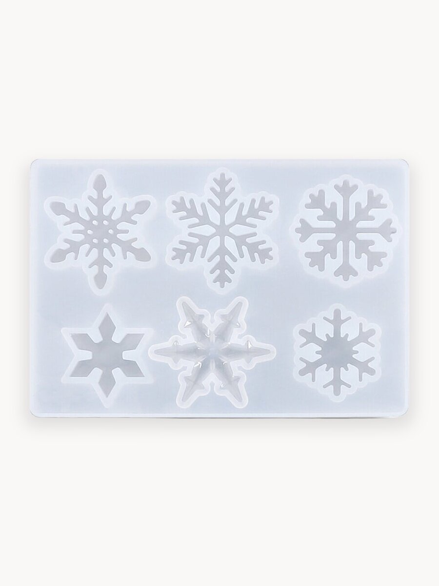 Новогодний силиконовый молд для эпоксидной смолы Снежинки, 10х7см EPOXYMASTER