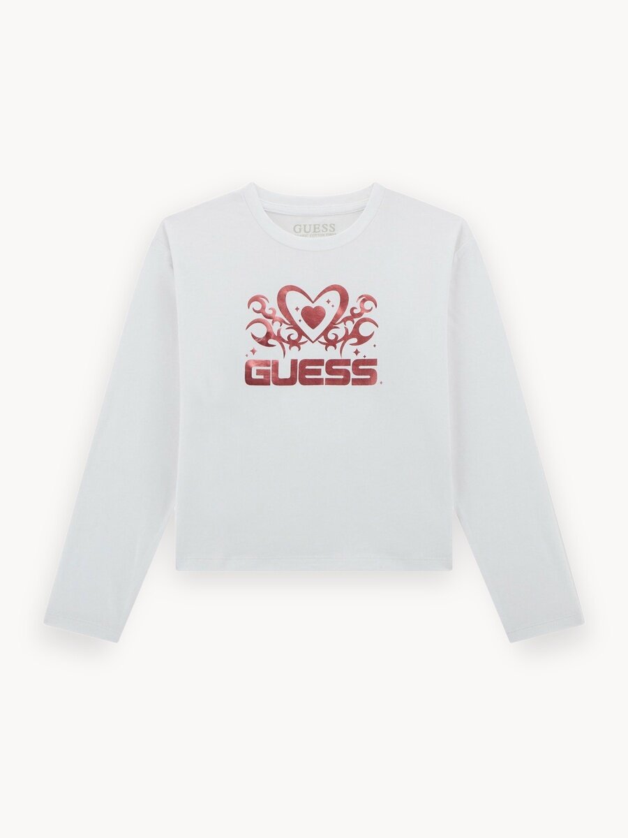 Лонгслив GUESS Midi LS, размер 10 лет, белый,