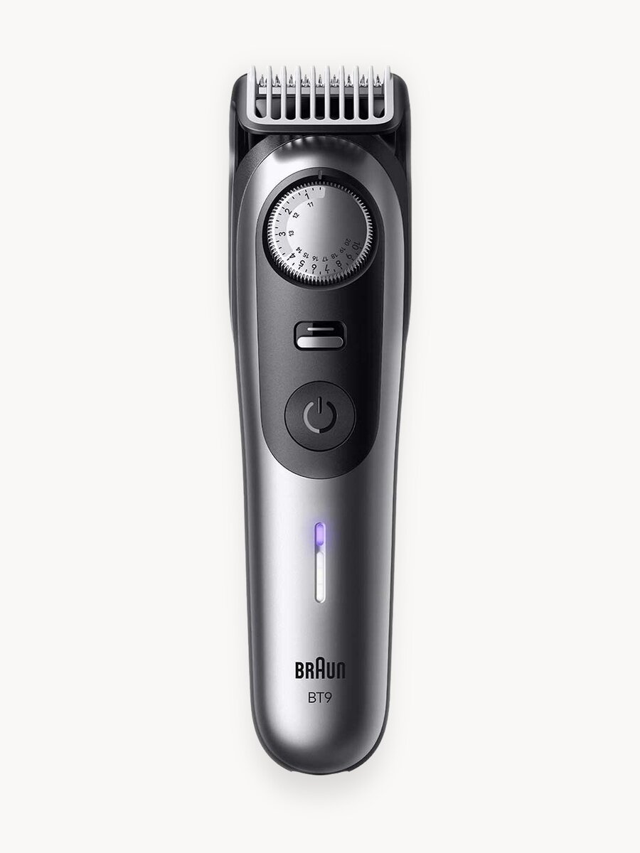 Триммер Braun BT9520, для стрижки бороды и усов, нержавейка, черный