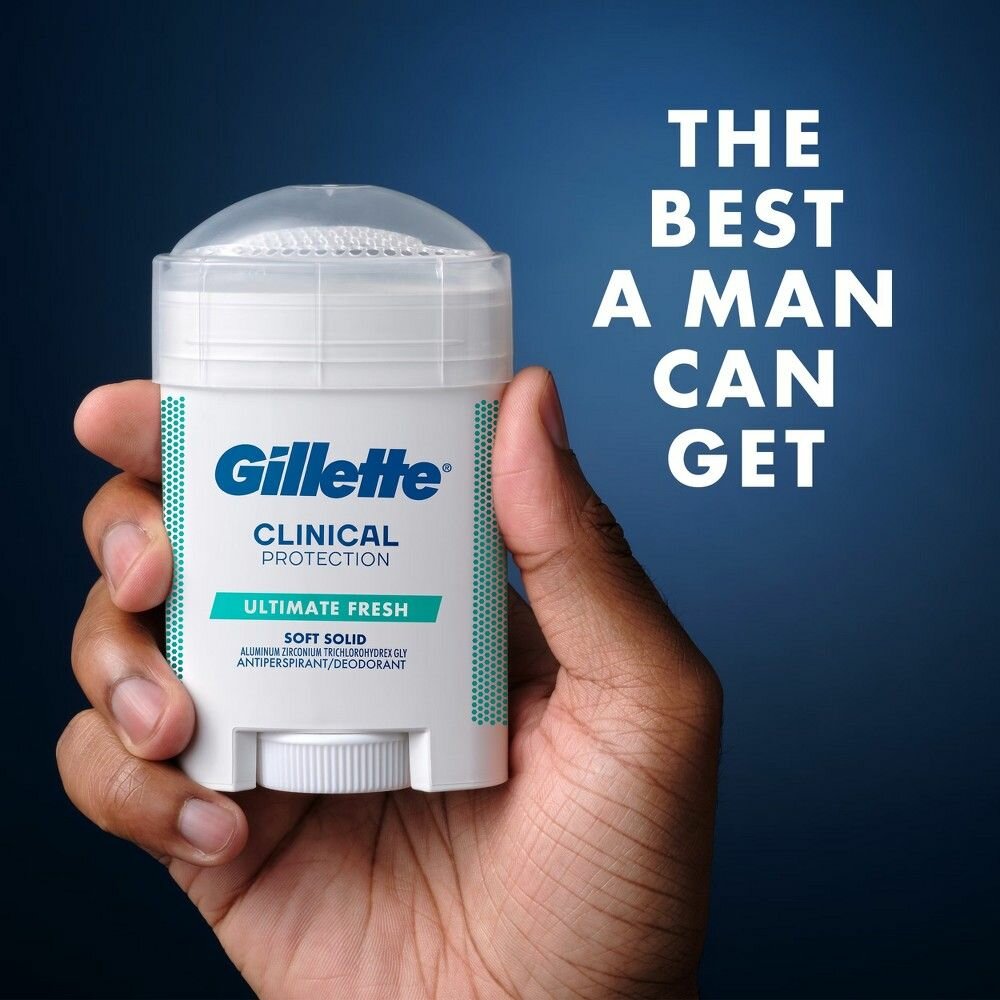 Дезодорант-антиперспирант Gillette Clinical Ultimate Fresh мужской, стик-крем (soft solid), 48 г — фото 1