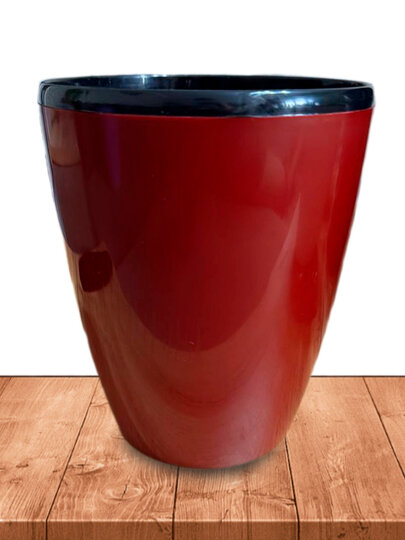 Горшок-кашпо, бордовый , 3 л, пластик, для дома и балкона, дренажное отверстие.