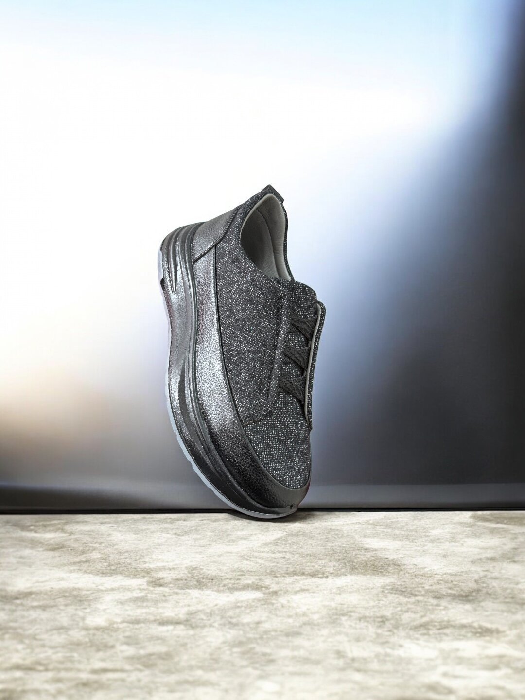 Лоферы  1, размер 40, черно-серебристый — фото 1