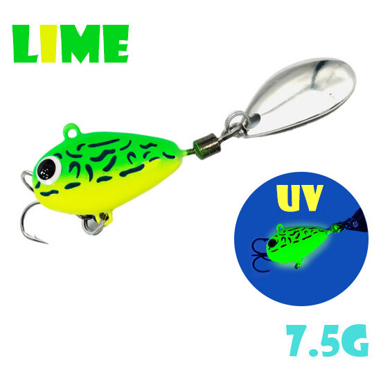 Блесна Тейл-Спиннер для рыбалки Uf-Studio Hurricane 7.5g #Gria Lime