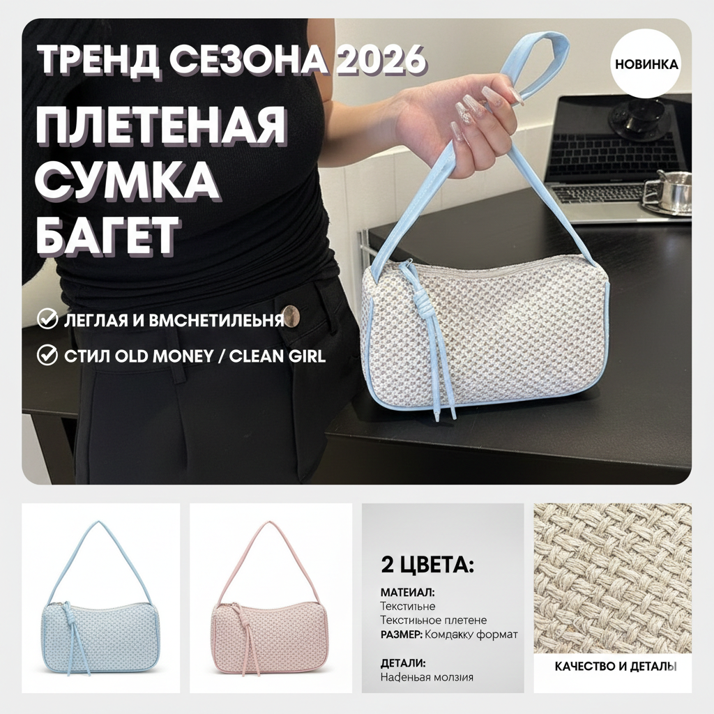 Сумка багет