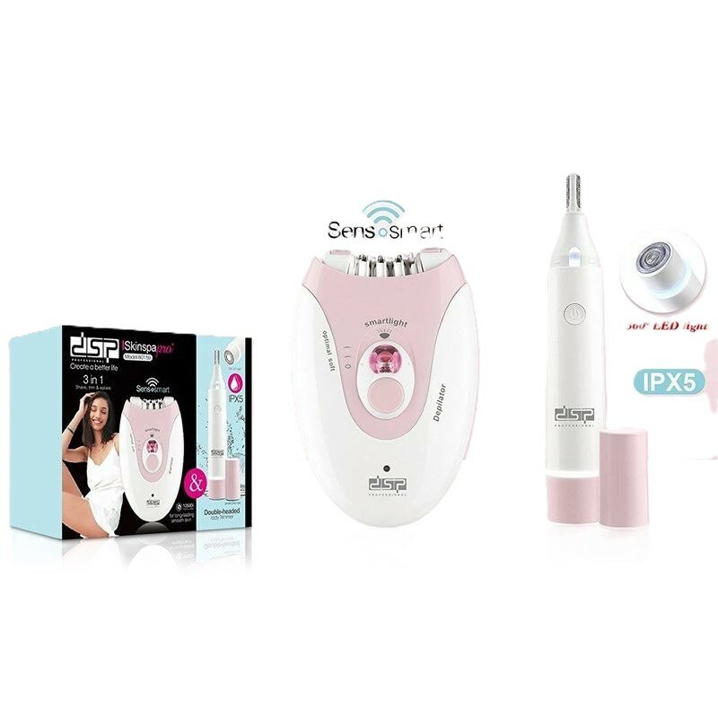 Набор для депиляции DSP 70258, эпилятор с мини-триммером для бровей