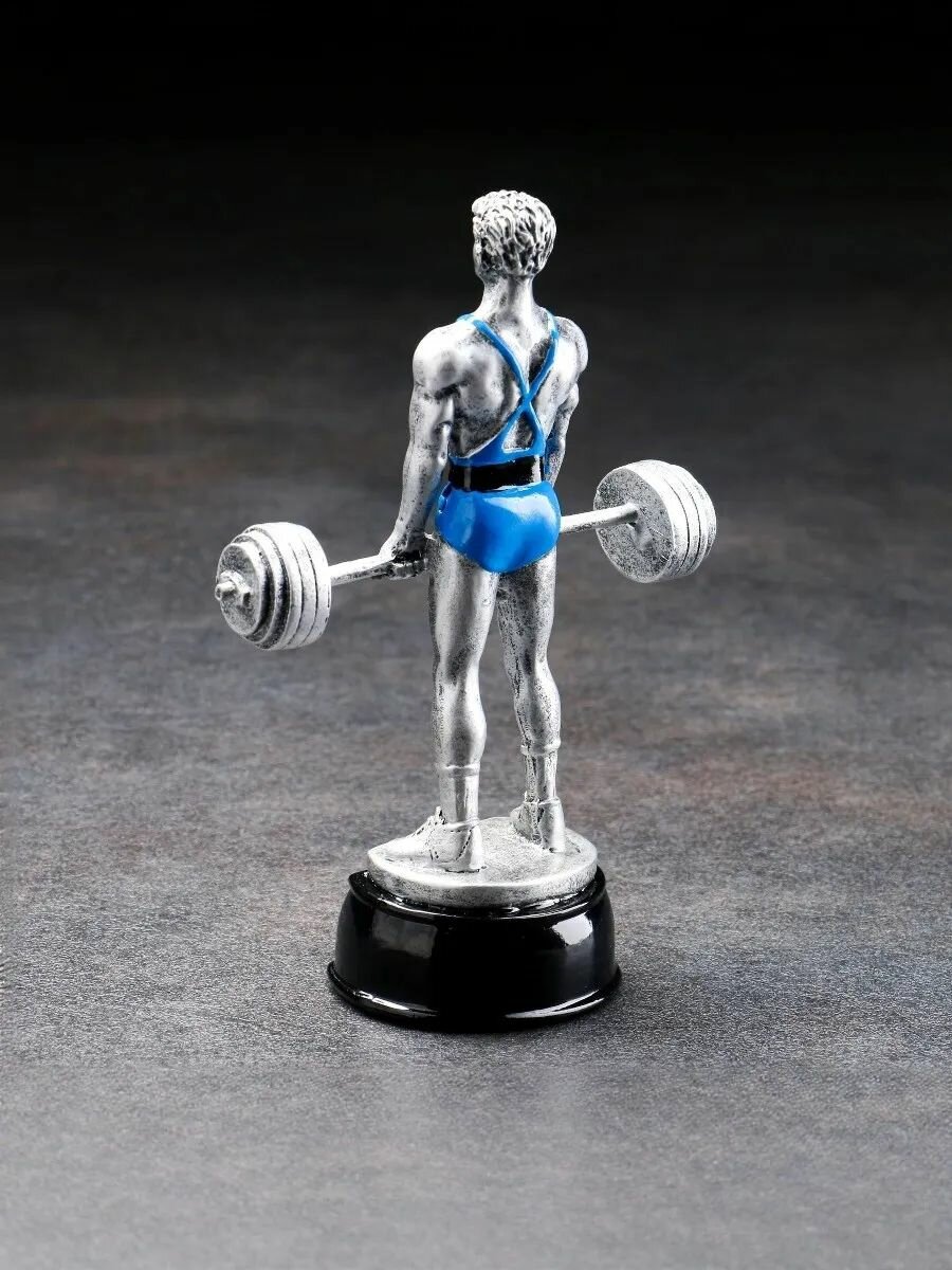 Статуэтка "Штангист", 18*5*13см, полистоун, цвет серебристый — фото 1