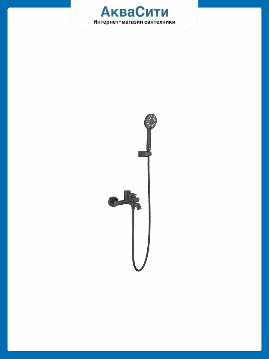 Смеситель для ванны с душевым набором Aquatek, матовый черный AQ1349MB европа