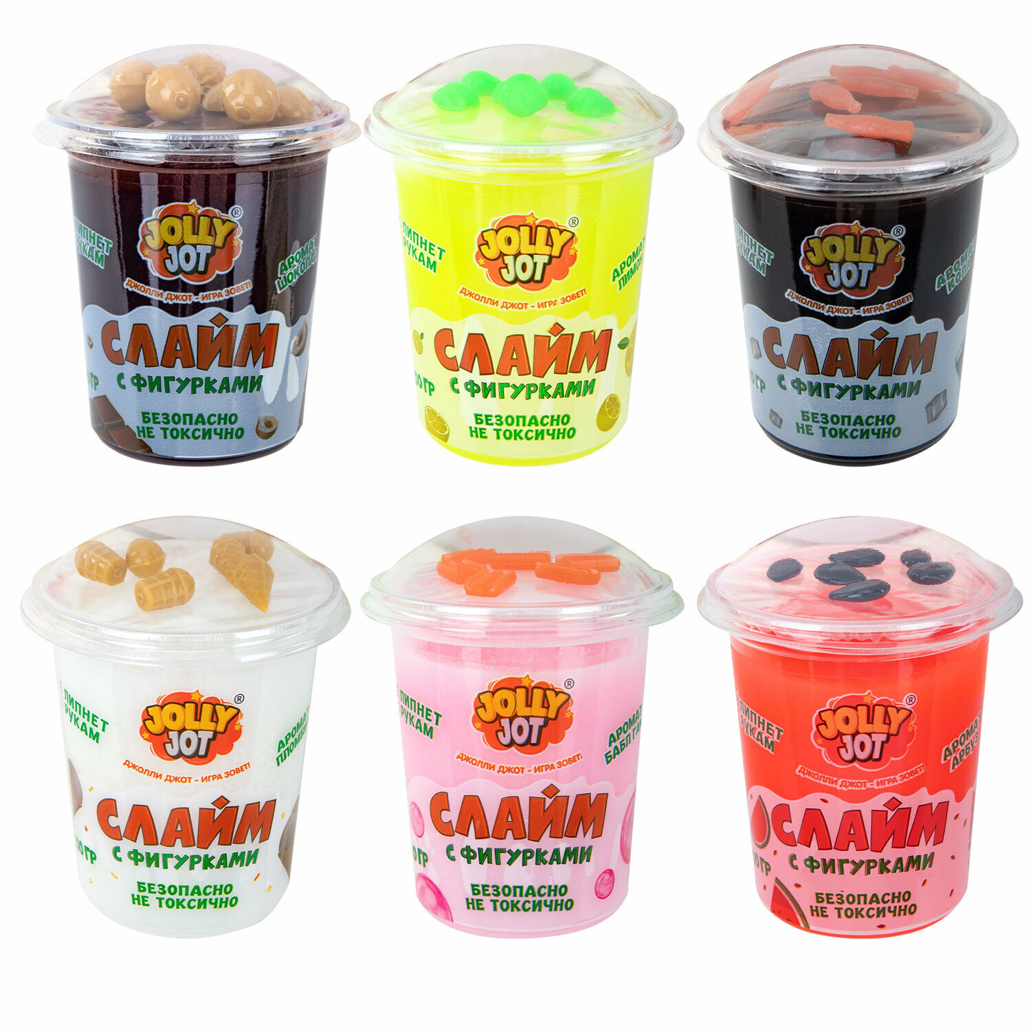 Набор слаймов JOLLY JOT с фигурками, вкусняшки, 200 г, 6 шт 666670