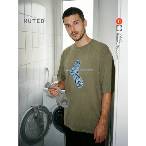 фото Футболка muted из варёного хлопка, размер 2xl-3xl, серый