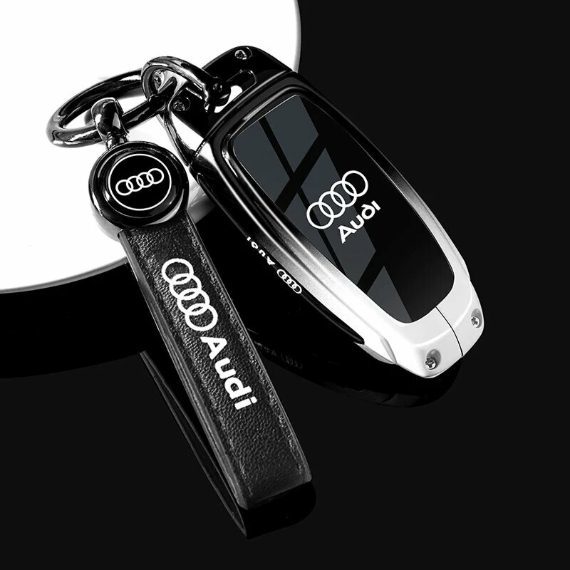 Ключевой браслет с эмблемой Audi A6L, двойной градиентный черный оттенок, подходит для роскошных авто
