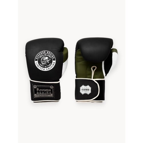 Перчатки из натуральной кожи с нашивкой, REVANSH PRO BLACK WHITE KHAKI, арт. RG-BLACKWK-L14