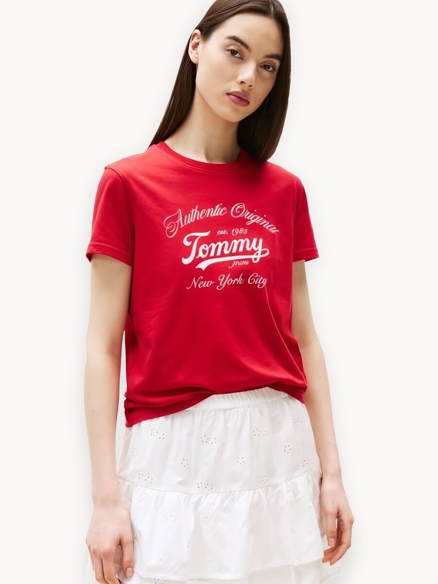 Футболка Tommy Jeans, размер XS, красный