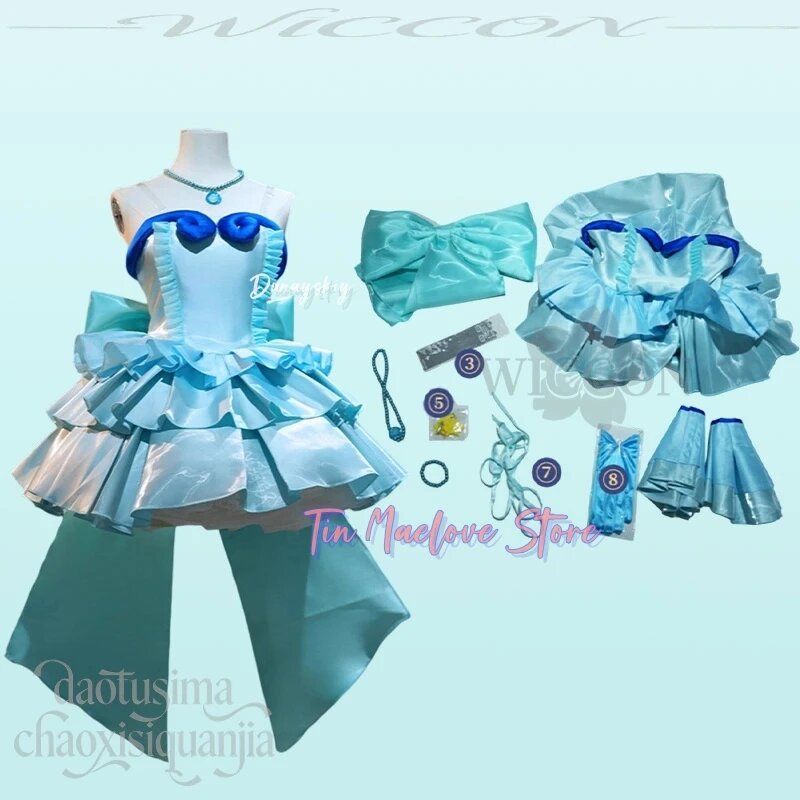 Hanon Hosho Косплей костюм русалка синего цвета S, suit