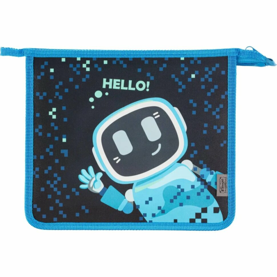 Папка для тетрадей Комус Класс Robot Hello син, А5, молния, пластик, ПТ-735, 1557037