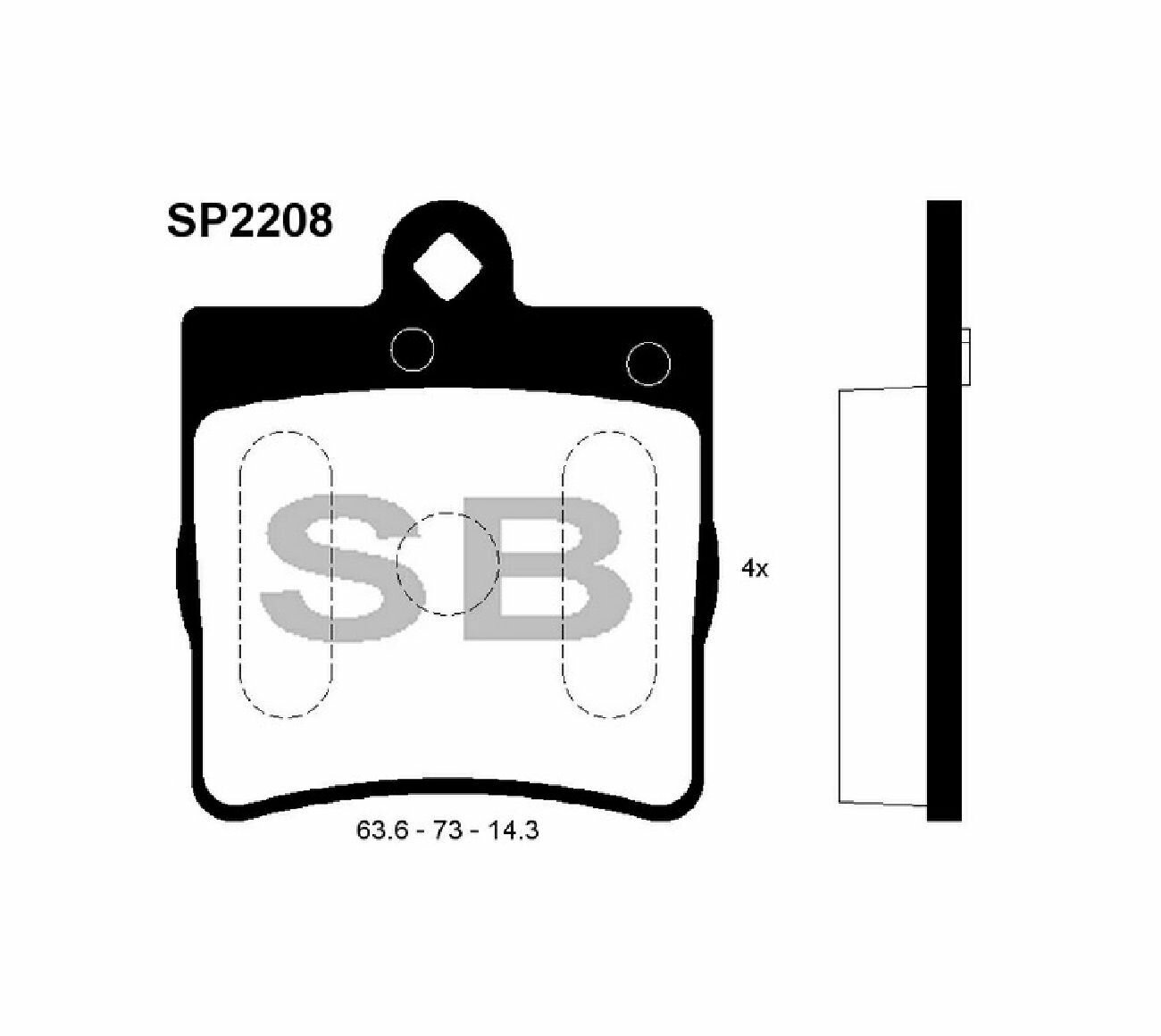 Колодки тормозные дисковые SANGSIN SP2208