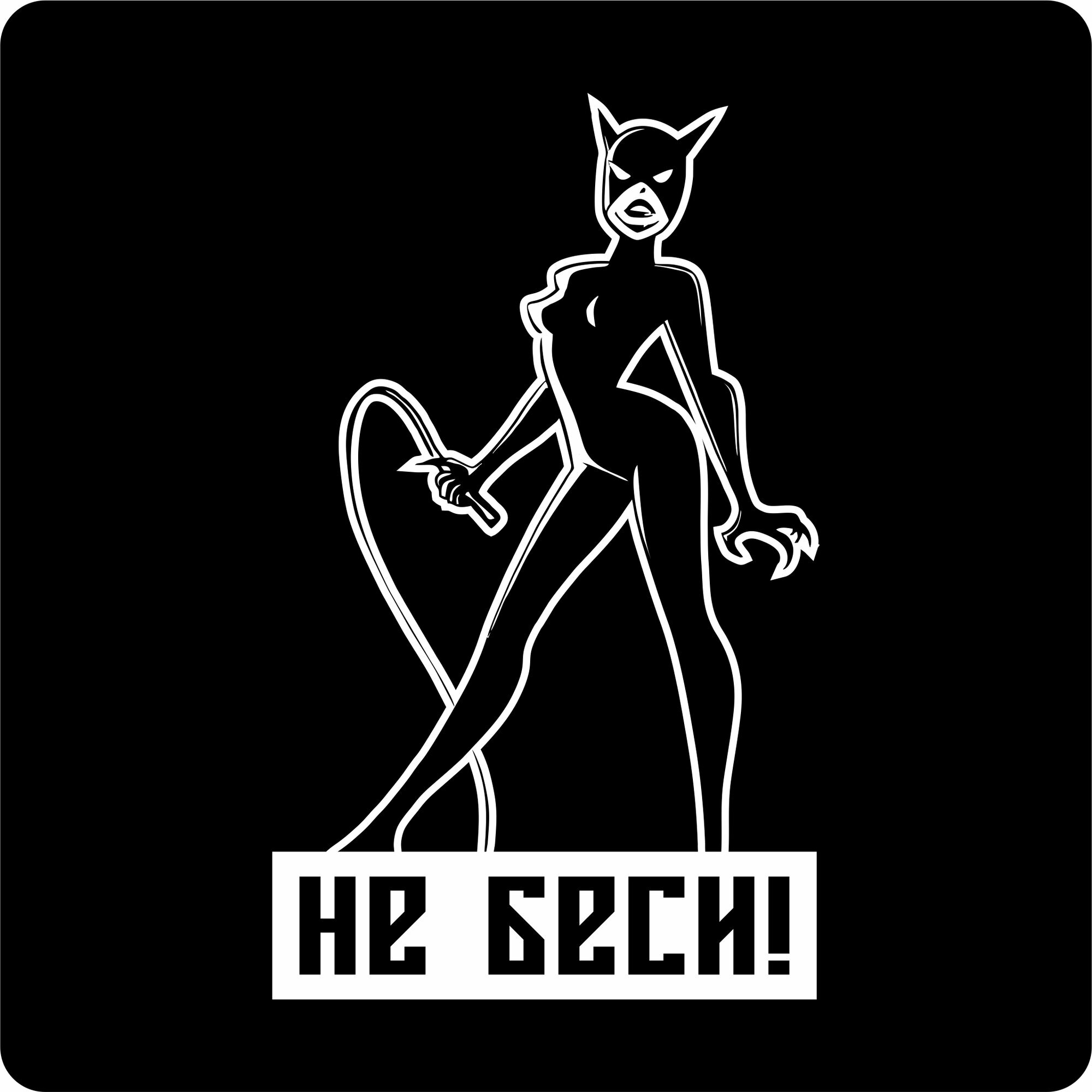 Наклейка на авто Женщина кошка Не беси 25х15 см