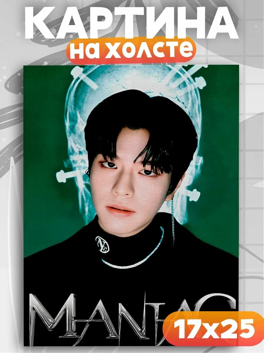 Картина на стену Сынмин Stray kids кпоп, на подрамнике, 1шт, 25х17 размер.