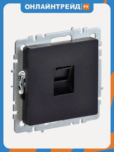 Изображение товара Розетка Iek BRITE компьютерная СП RJ45 кат.5E, РК10-БрЧ черный, BR-K10-1-K02