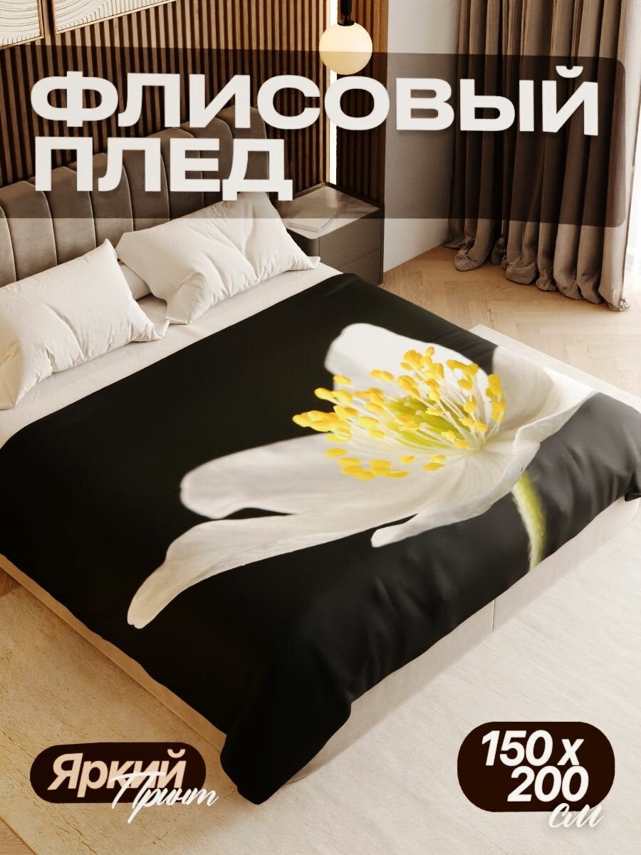 Плед флисовый 150х200 см мягкий теплый покрывало для дома
