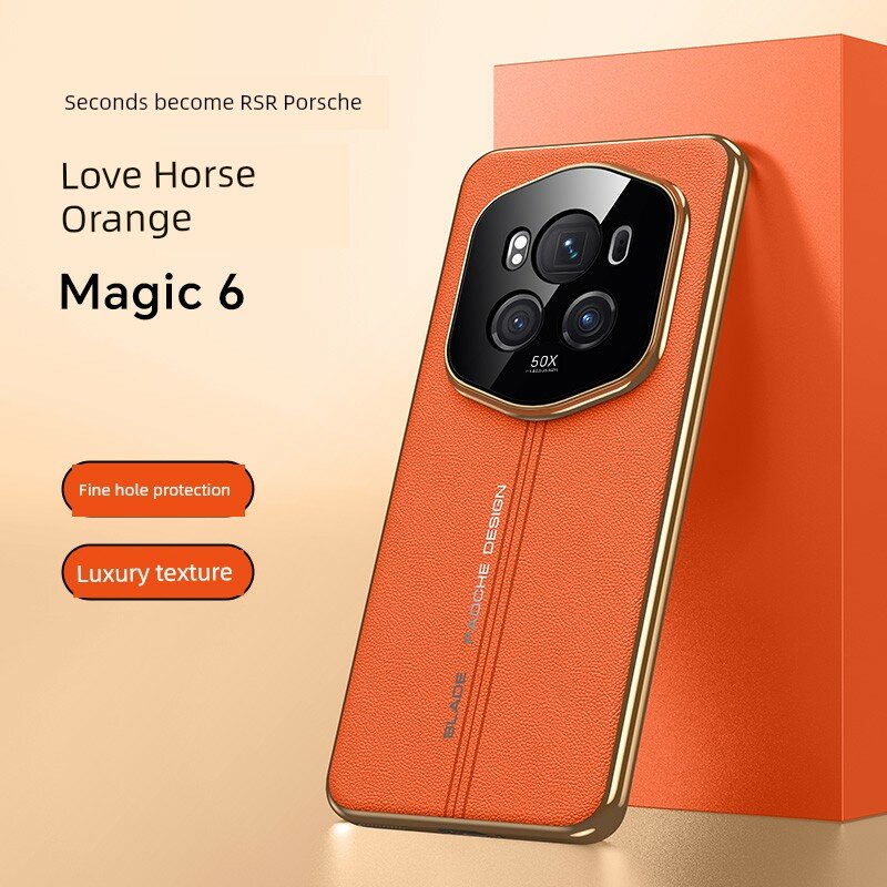 Чехол Honor Magic6 Pro из суюэда в оранжевом цвете для телефона Pro с полной защитой камеры