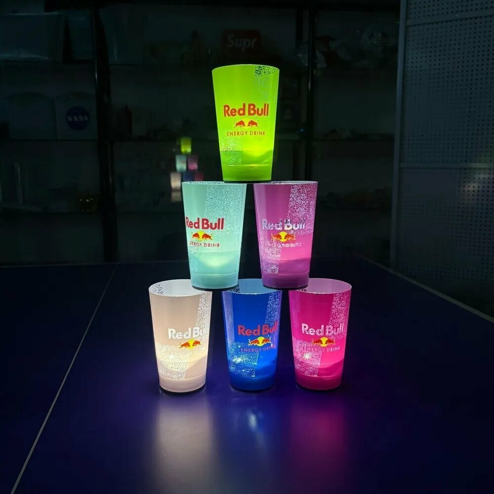 Стакан Red Bull светящийся, ABS пластик, 430 мл, с LED-подсветкой
