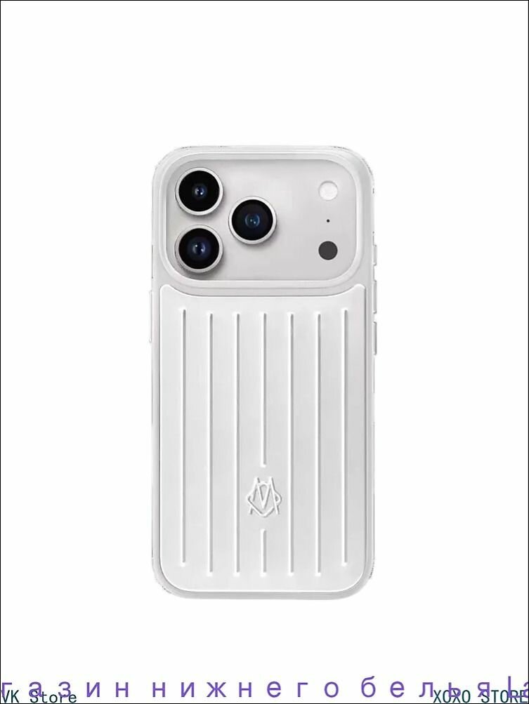 Чехол RIMOWA Case for iPhone 17 Pro Max titanium -серебро