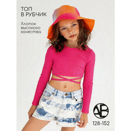 фото Кроп-топ amarobaby generation, размер 146, розовый