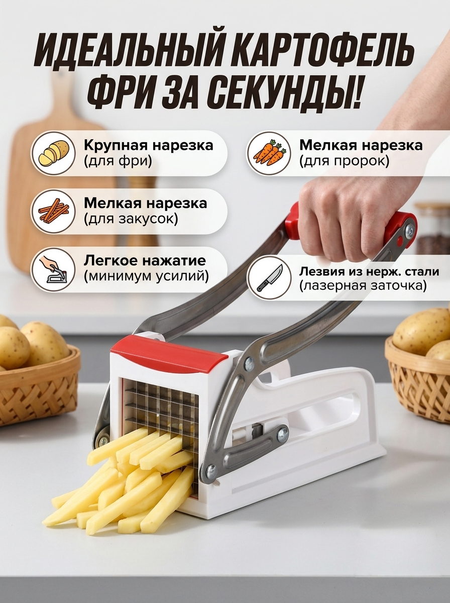Многофункциональная ручная овощерезка для нарезки моркови и картофеля фри