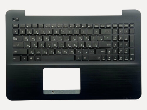 Изображение товара Клавиатура (топ-панель) для ноутбука Asus X555, X555L, X555LD черная с черным топкейсом