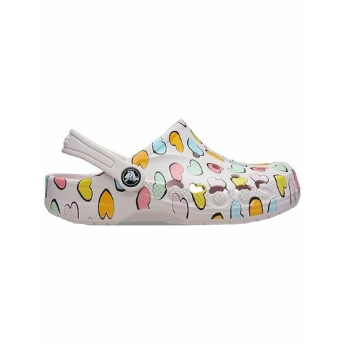 фото Сабо crocs baya seasonal printed cg k, размер c11 us, голубой, белый, оранжевый