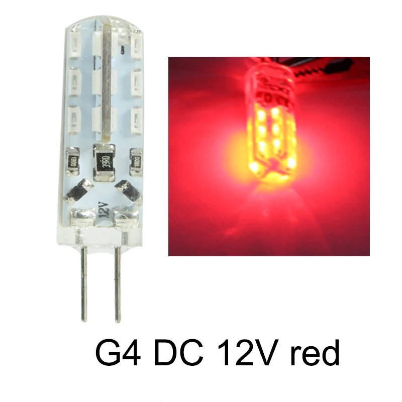 LED лампа G4 DC 12V red