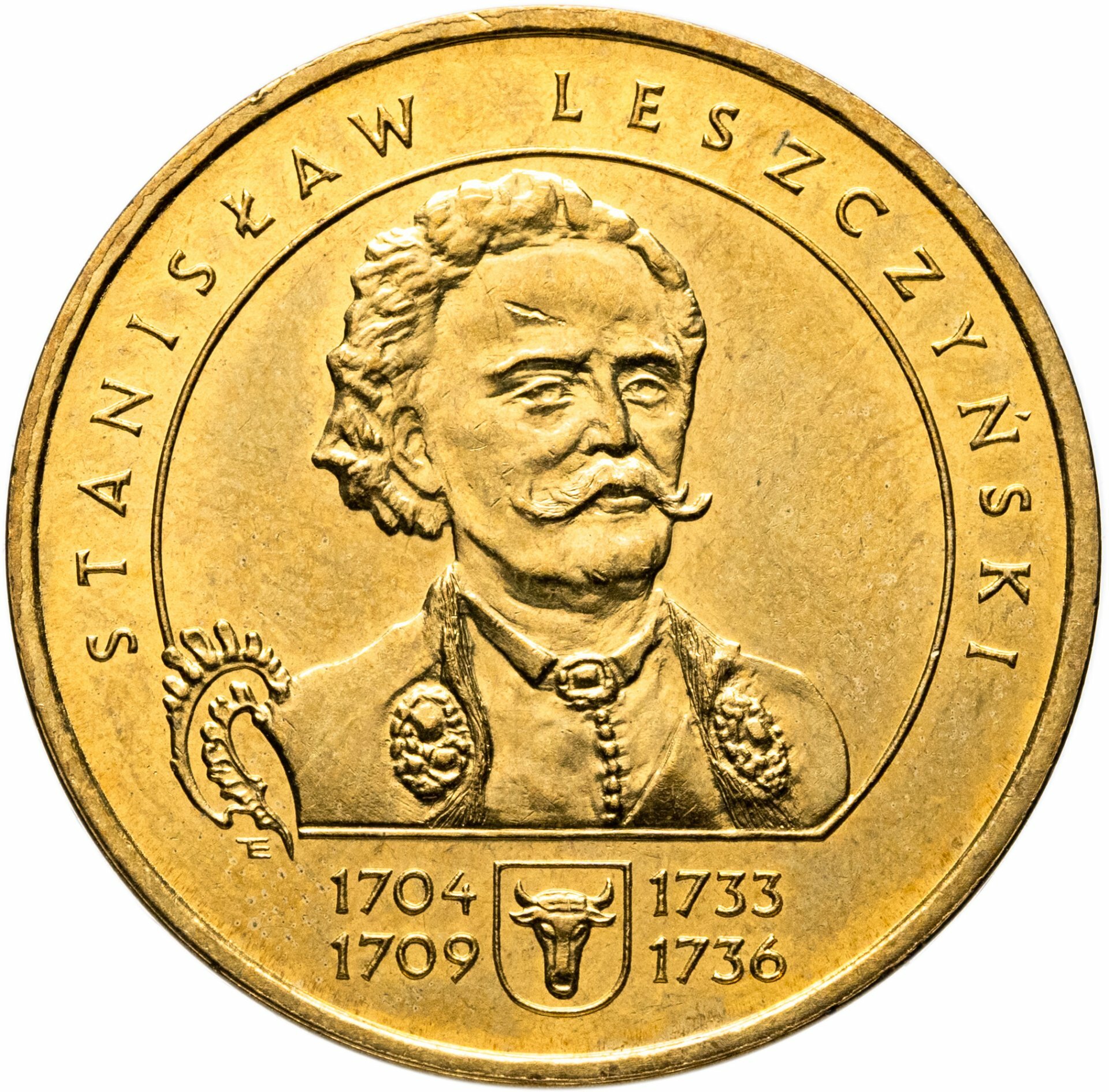 Польша 2 злотых zlote 2003 "Польские Короли - Станислав I Лещинский 1704-1709; 1733-1736", Латунь, в сохранности UNC