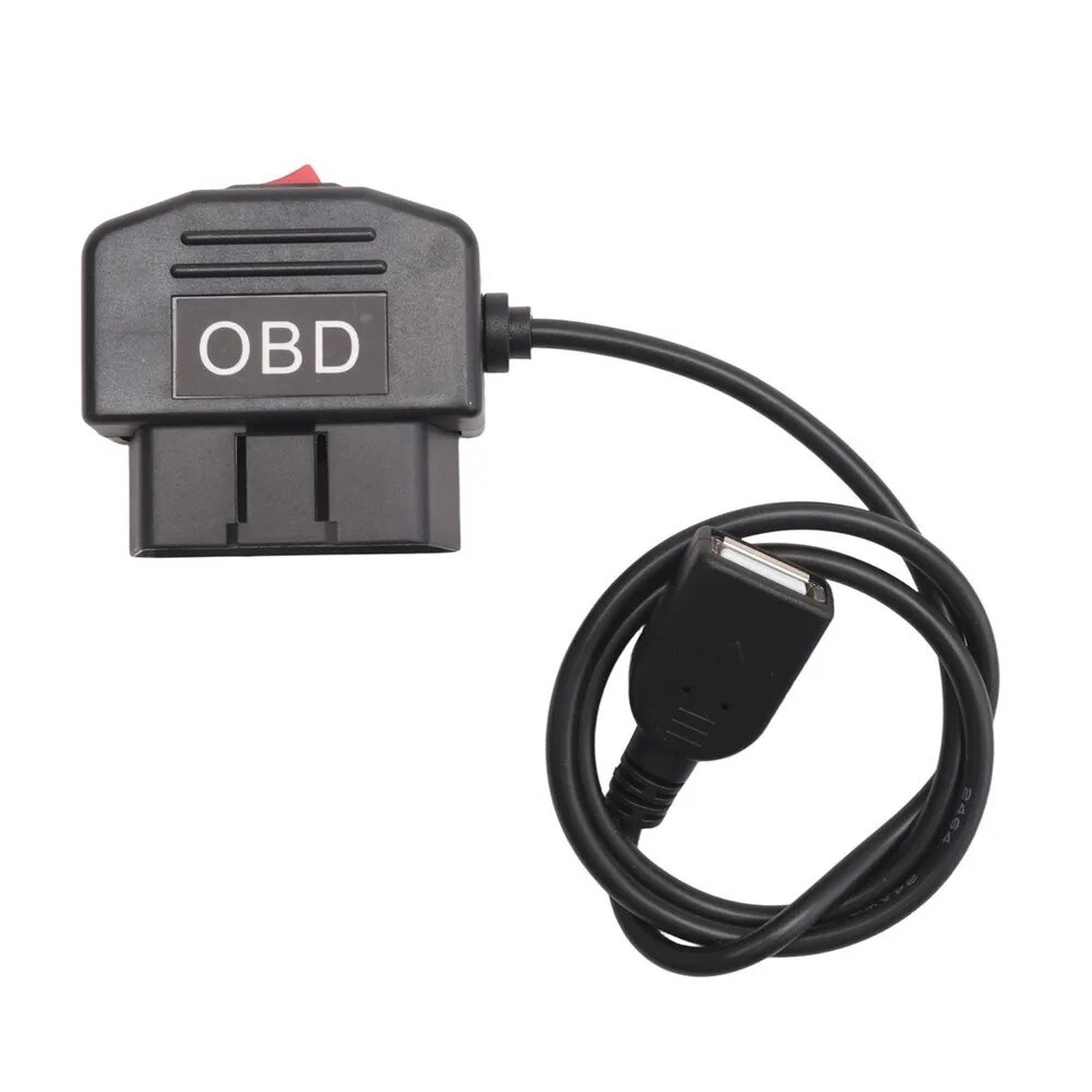 Автомобильный зарядный кабель USB 5 В 3 А на 24 часа, комплект для подключения через OBD-разъем с выключателем, длина провода 0,5 метра, для видеорегистратора, автомобильного DVR.