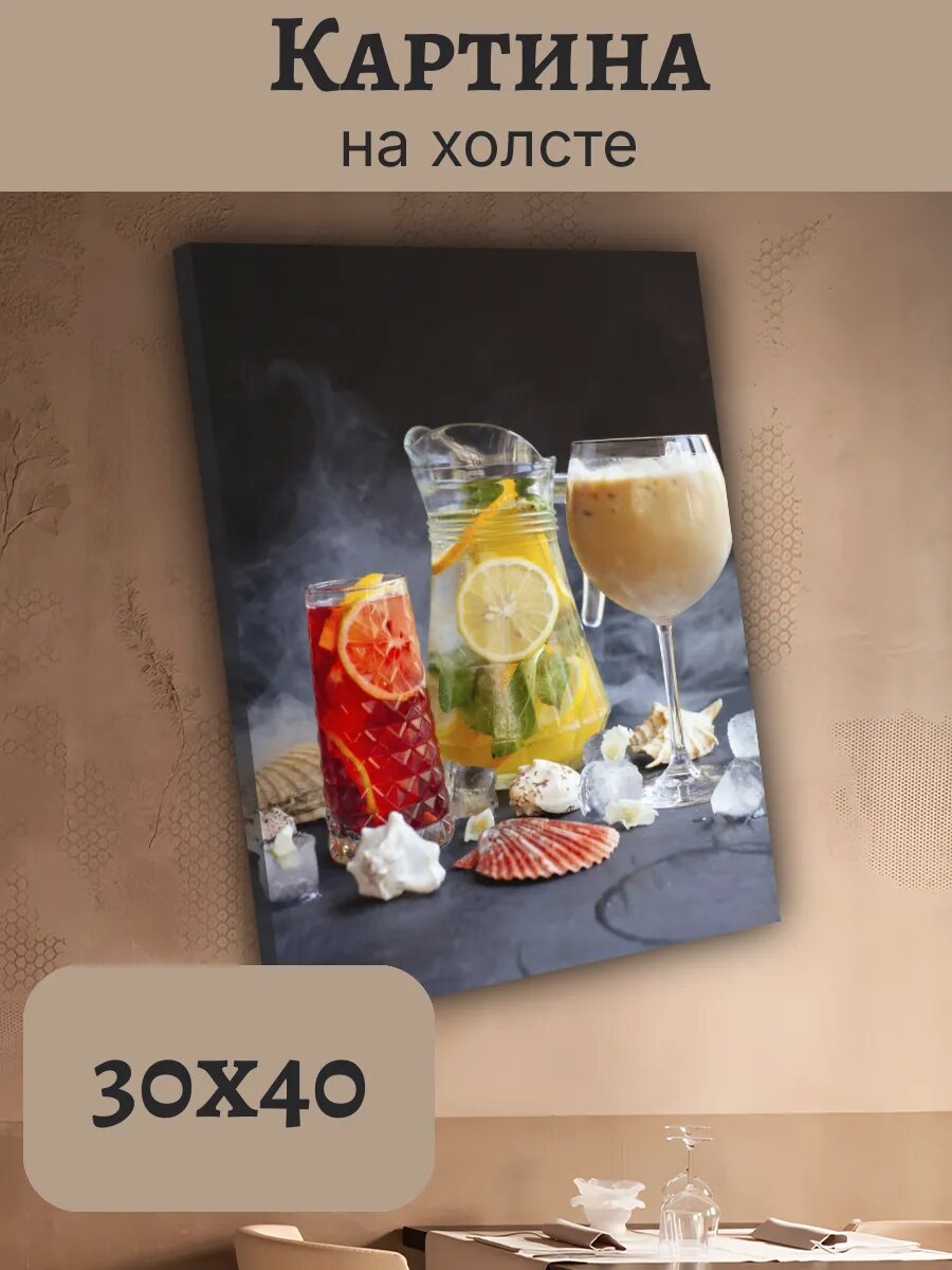 Картина Еда Food Кухня Эстетика 30x40 прохладные напитки